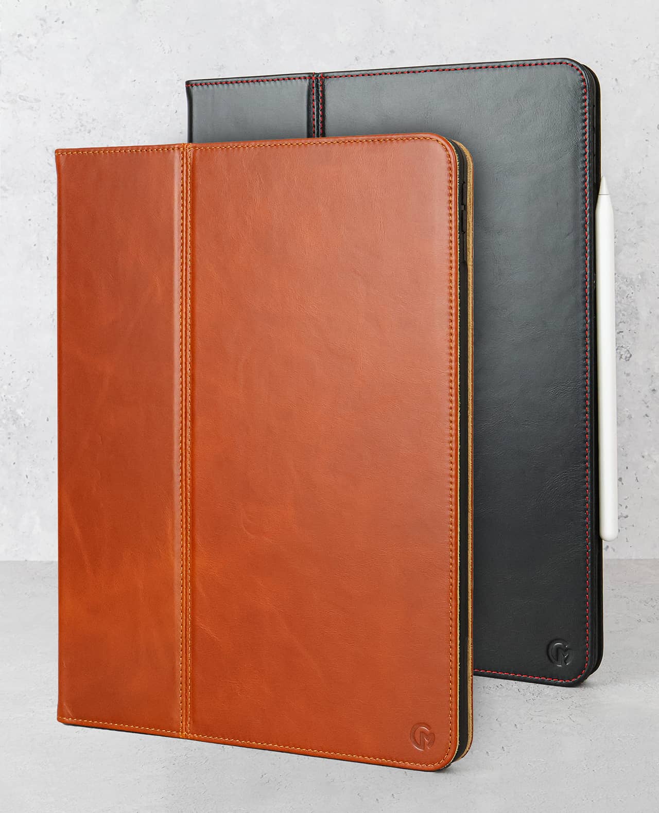 Zipped Case for iPad Pro 12.9” M1 / M2 - Tan - Granulated Leather